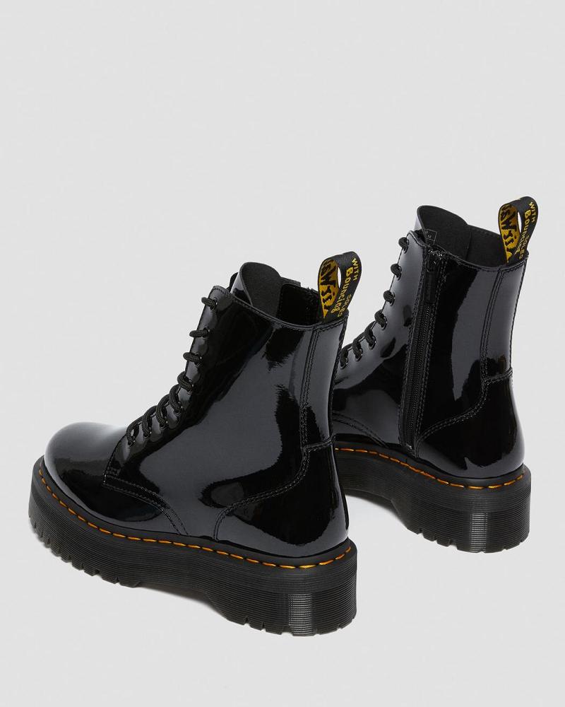 Men's Dr Martens Jadon Patent Leather Platform Boots Black | AU 556EBC